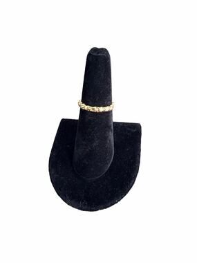 Gold Tone Textured Ring Band - Size 6.25